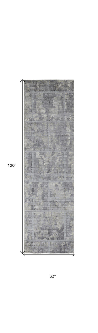 4' X 6' Gray and Ivory Abstract Hand Woven Area Rug