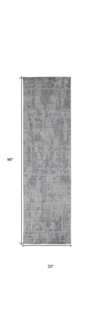 4' X 6' Gray and Ivory Abstract Hand Woven Area Rug