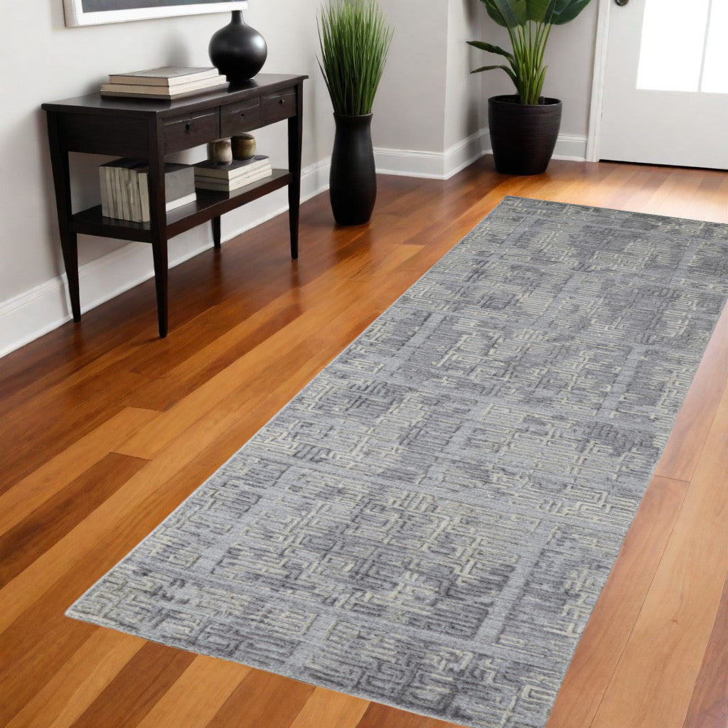 4' X 6' Gray and Ivory Abstract Hand Woven Area Rug