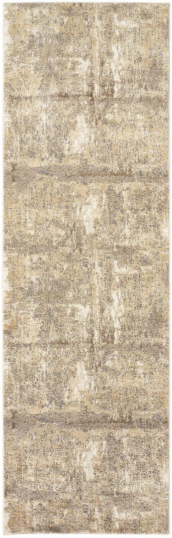 4' X 6' Tan and Ivory Abstract Non Skid Area Rug