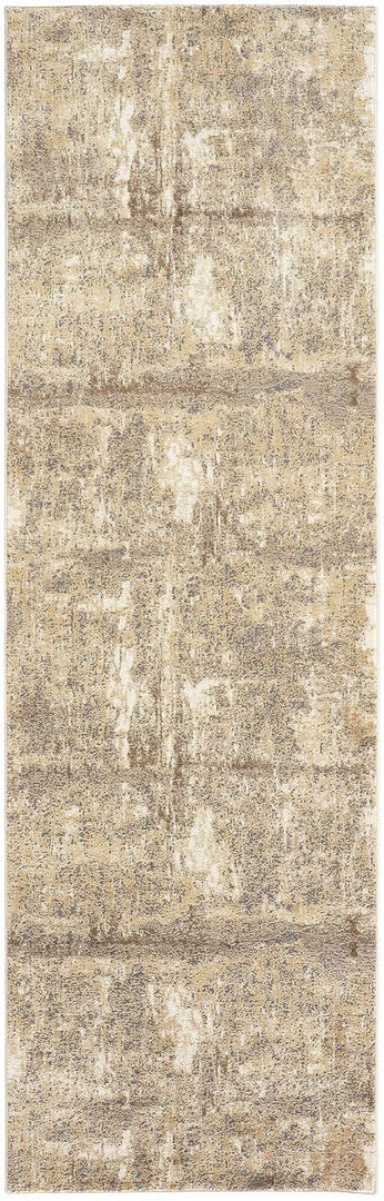 4' X 6' Tan and Ivory Abstract Non Skid Area Rug