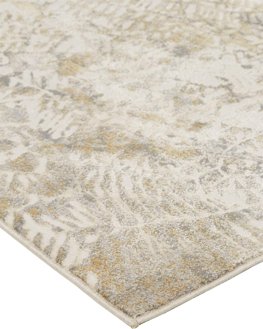 4' X 6' Ivory Tan And Gray Abstract Area Rug