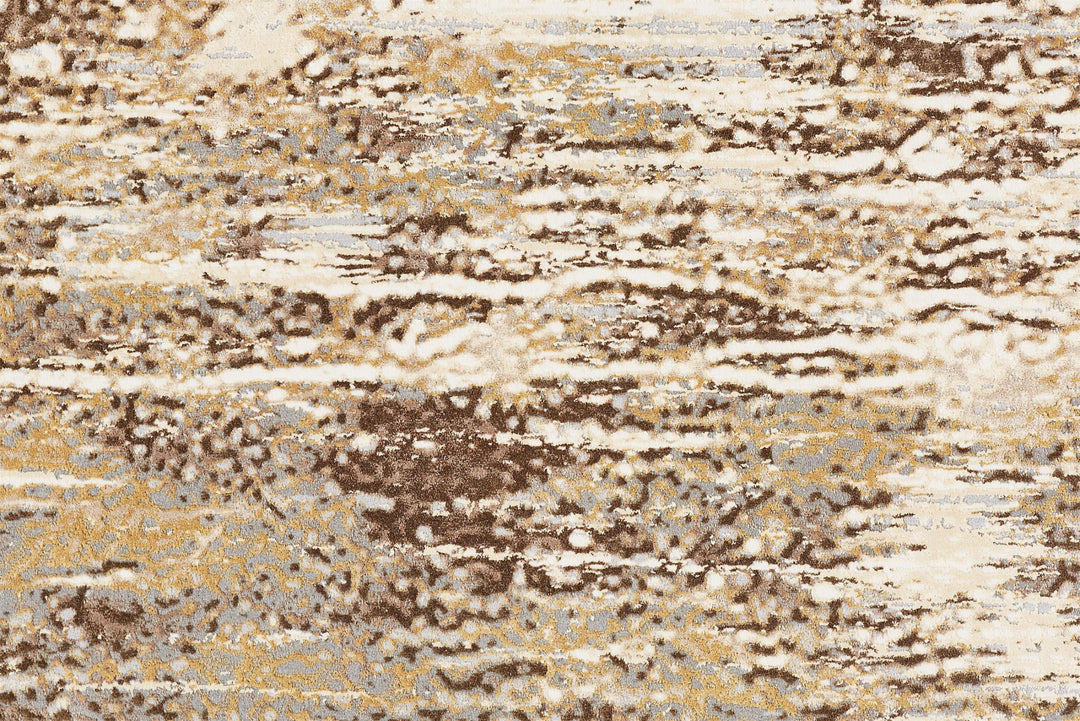 4' X 6' Tan Ivory And Brown Abstract Area Rug