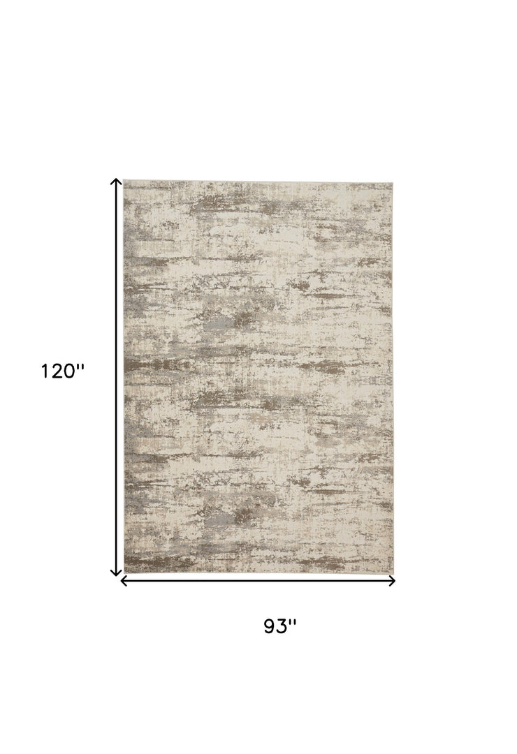 4' X 6' Brown and Ivory Abstract Non Skid Area Rug