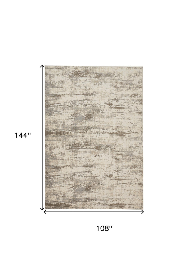 4' X 6' Brown and Ivory Abstract Non Skid Area Rug