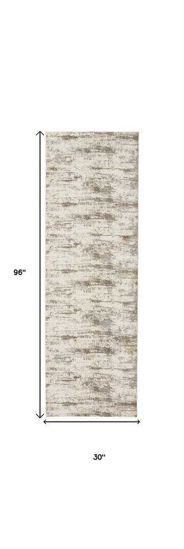 4' X 6' Brown and Ivory Abstract Non Skid Area Rug