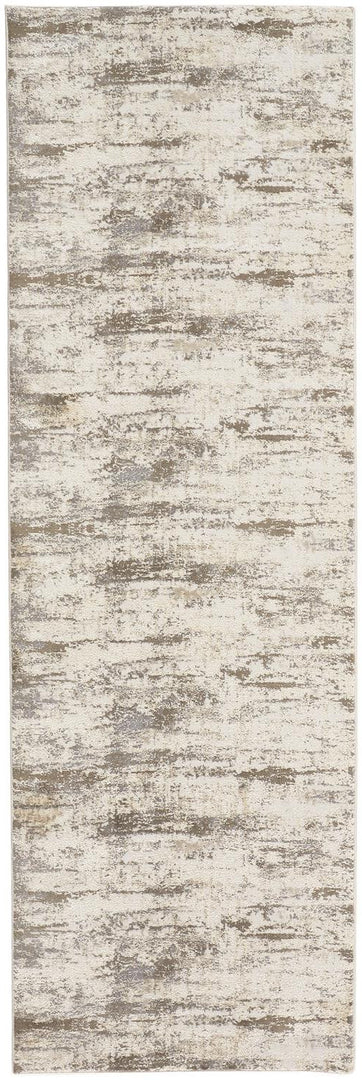 4' X 6' Brown and Ivory Abstract Non Skid Area Rug