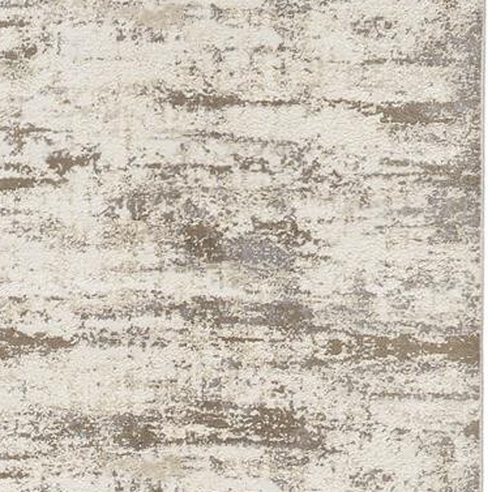 4' X 6' Brown and Ivory Abstract Non Skid Area Rug