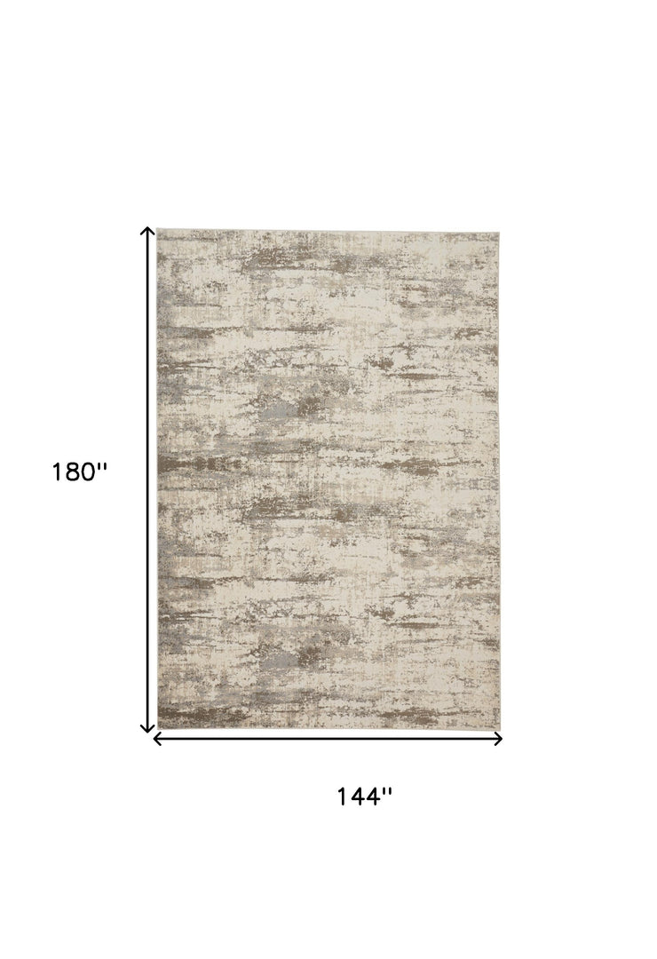 4' X 6' Brown and Ivory Abstract Non Skid Area Rug