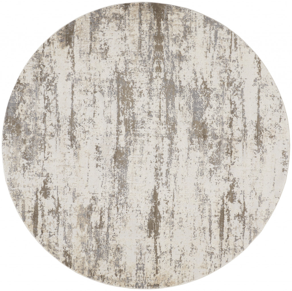 4' X 6' Brown and Ivory Abstract Non Skid Area Rug