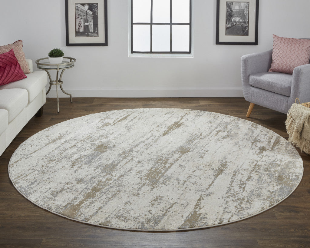 4' X 6' Brown and Ivory Abstract Non Skid Area Rug