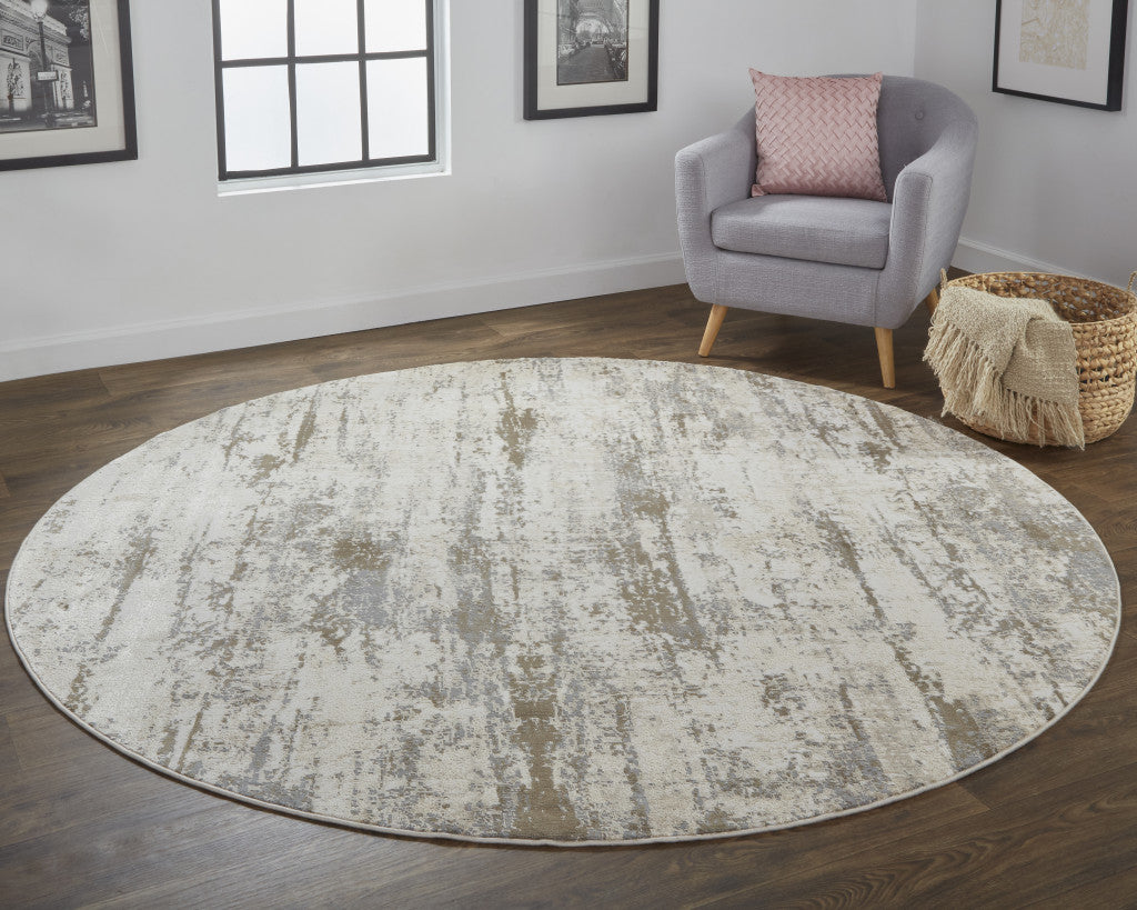 4' X 6' Brown and Ivory Abstract Non Skid Area Rug