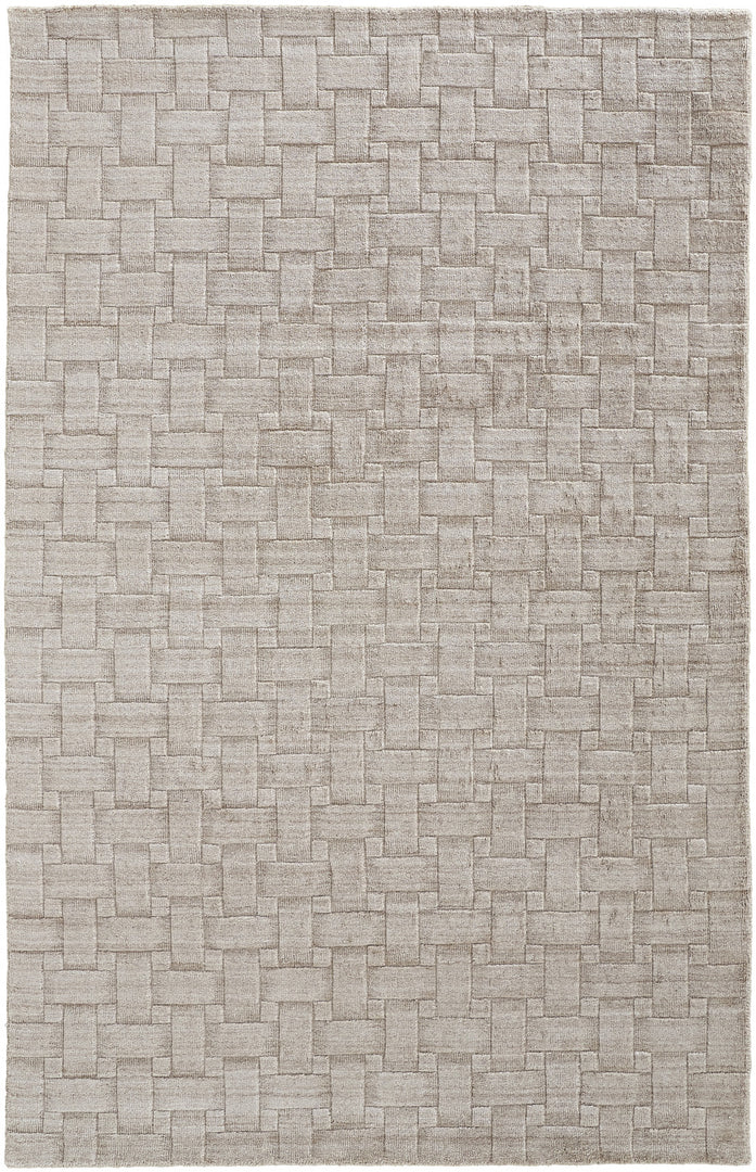 4' X 6' Ivory Striped Hand Woven Area Rug