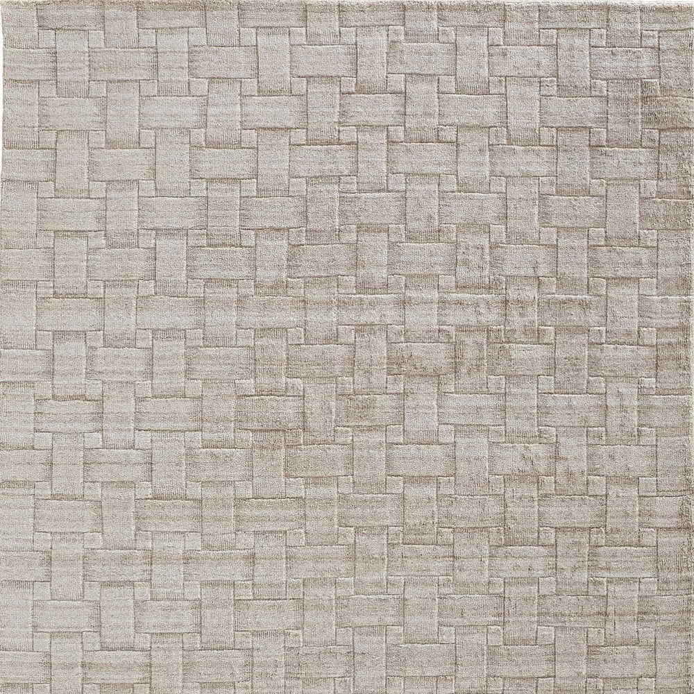 4' X 6' Ivory Striped Hand Woven Area Rug