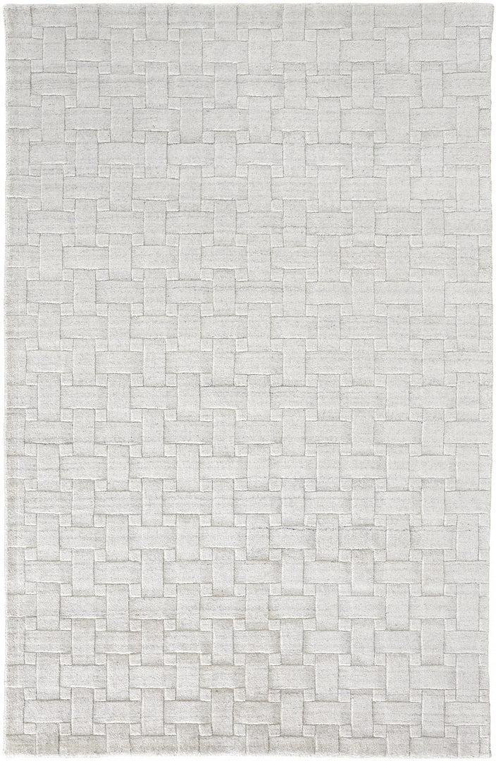 4' X 6' Ivory Striped Hand Woven Area Rug