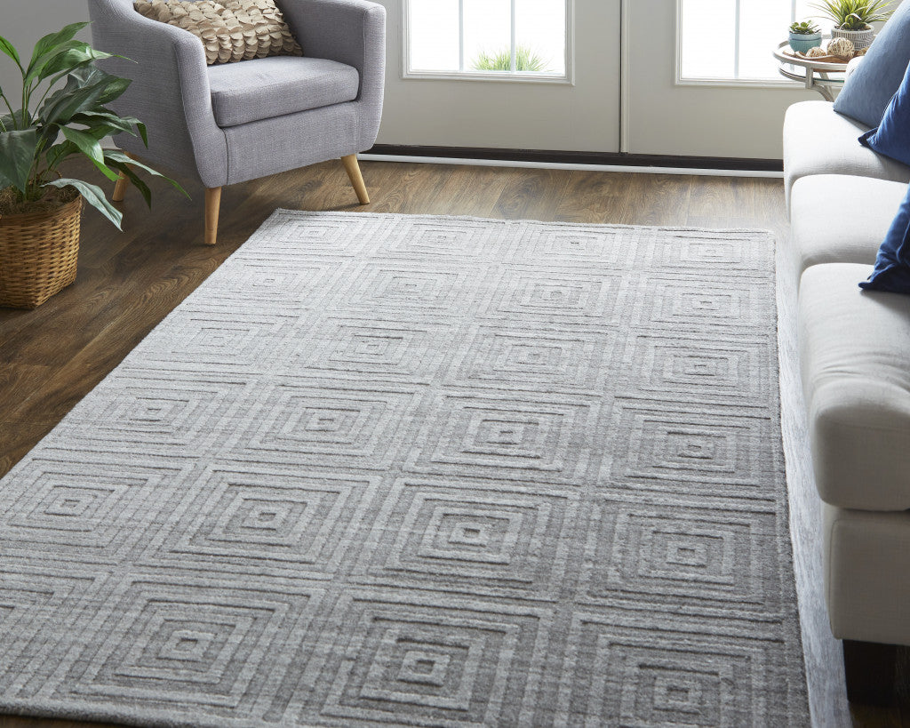 4' X 6' Gray Striped Hand Woven Area Rug