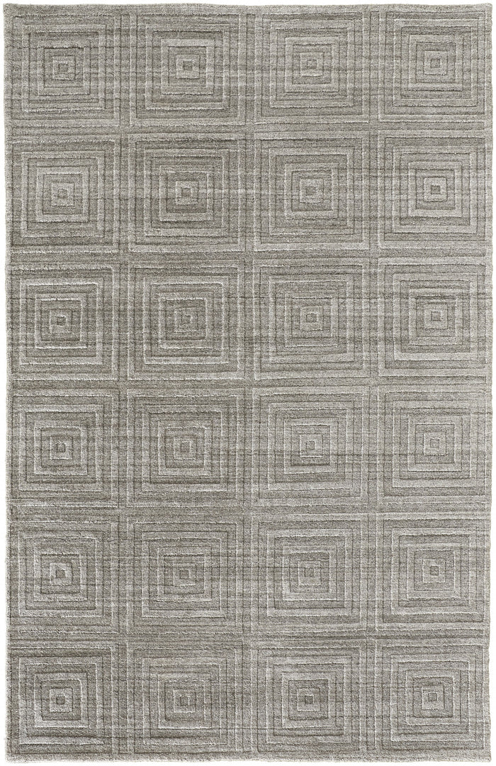 4' X 6' Gray Striped Hand Woven Area Rug