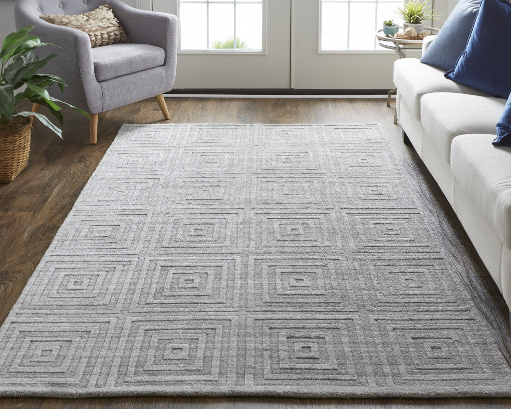 4' X 6' Gray Striped Hand Woven Area Rug