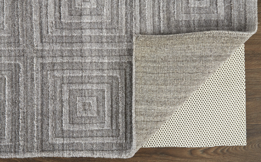 4' X 6' Gray Striped Hand Woven Area Rug