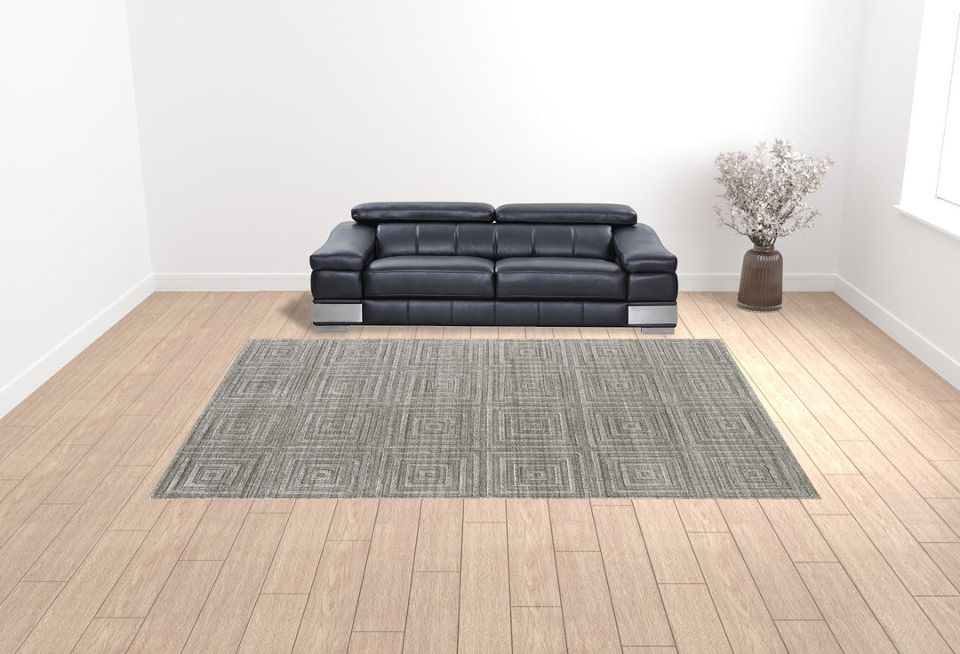 4' X 6' Gray Striped Hand Woven Area Rug