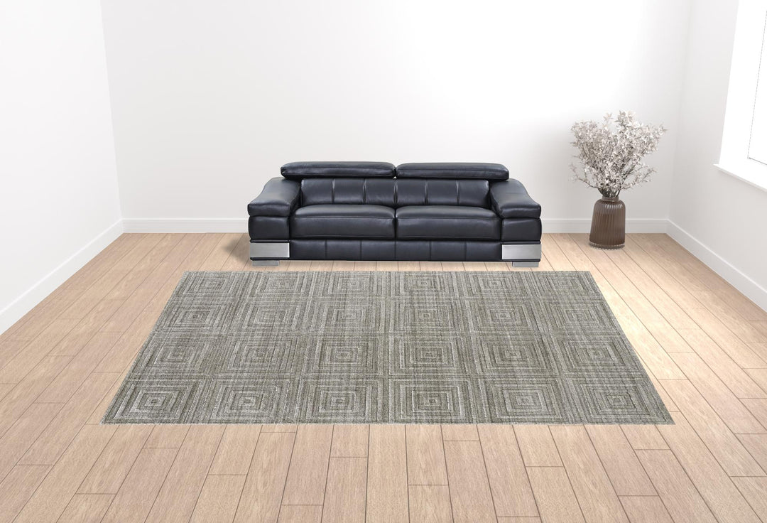 4' X 6' Gray Striped Hand Woven Area Rug