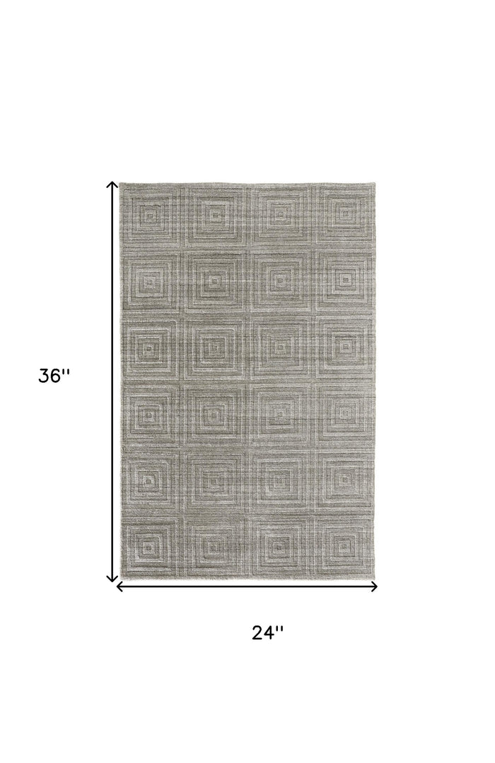 4' X 6' Gray Striped Hand Woven Area Rug