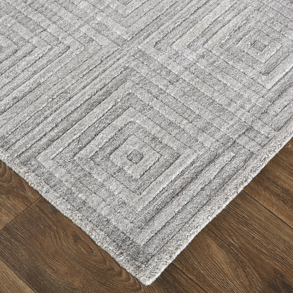 4' X 6' Gray Striped Hand Woven Area Rug