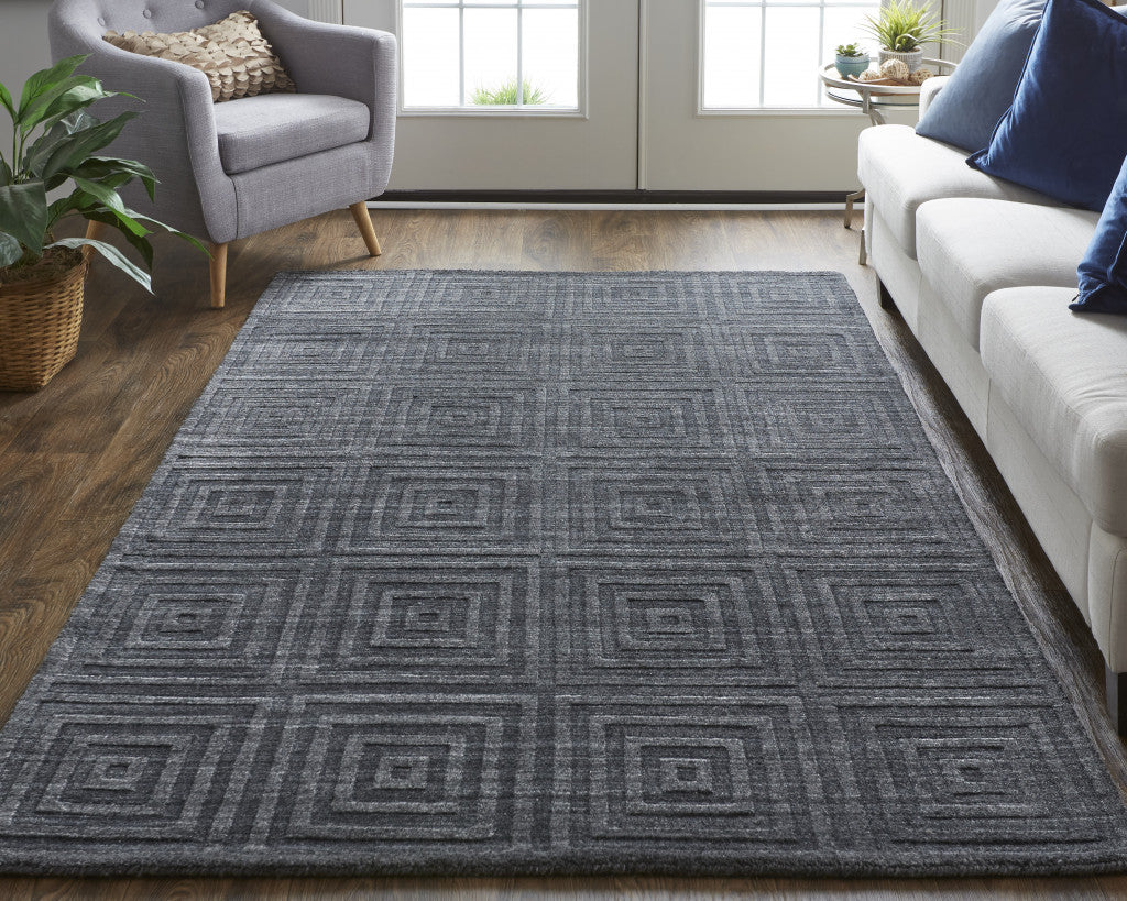 4' X 6' Gray Striped Hand Woven Area Rug