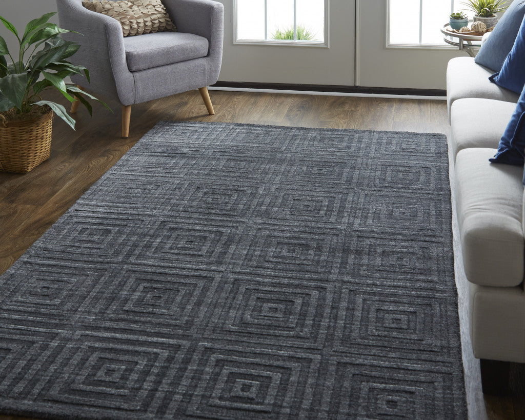 4' X 6' Gray Striped Hand Woven Area Rug