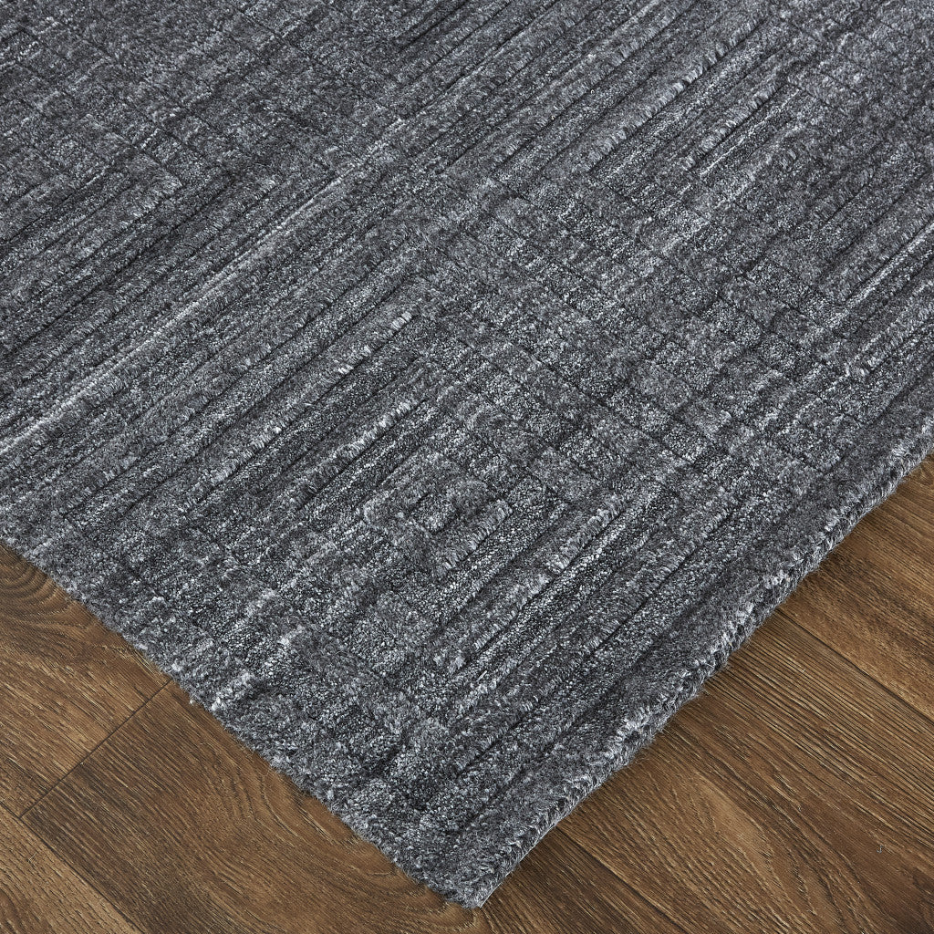 4' X 6' Gray Striped Hand Woven Area Rug