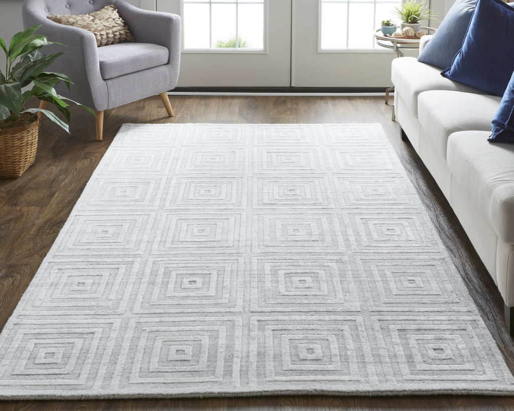 4' X 6' Gray Striped Hand Woven Area Rug