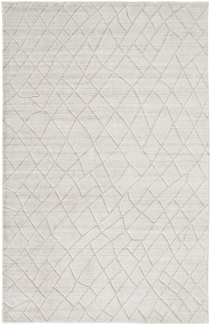 4' X 6' Gray and Ivory Striped Hand Woven Area Rug