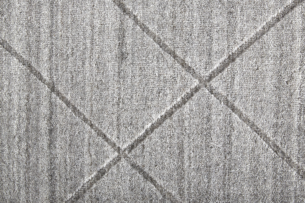 4' X 6' Gray and Ivory Striped Hand Woven Area Rug