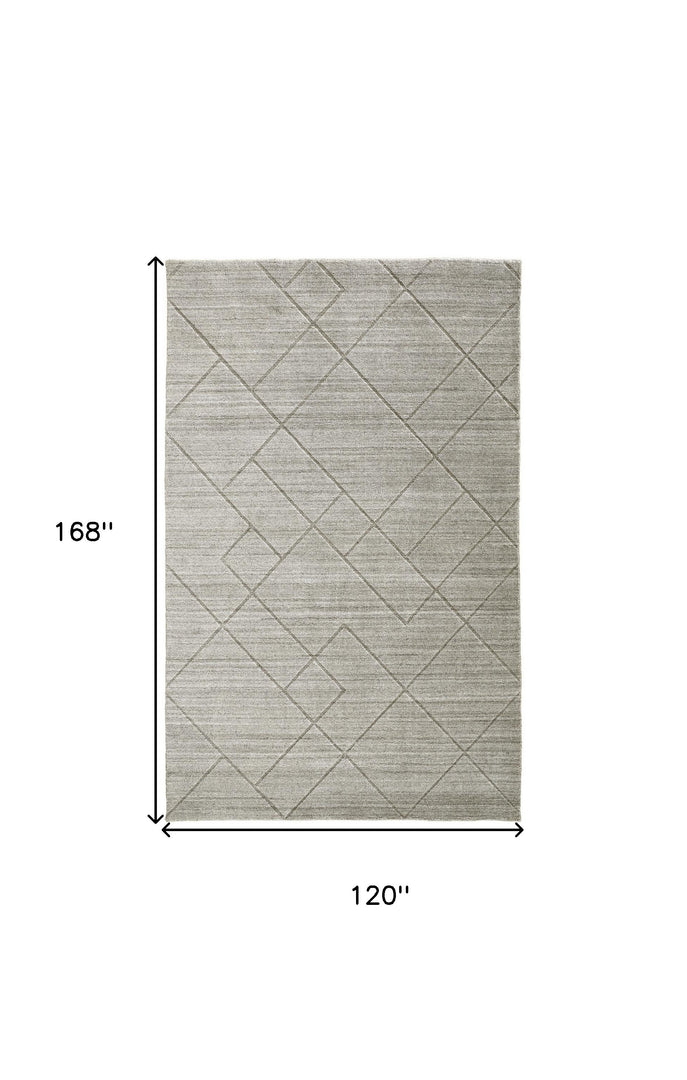 4' X 6' Gray and Ivory Striped Hand Woven Area Rug