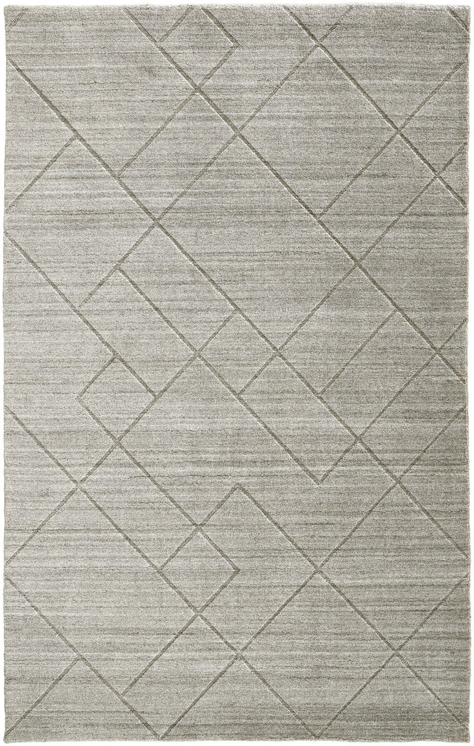 4' X 6' Gray and Ivory Striped Hand Woven Area Rug