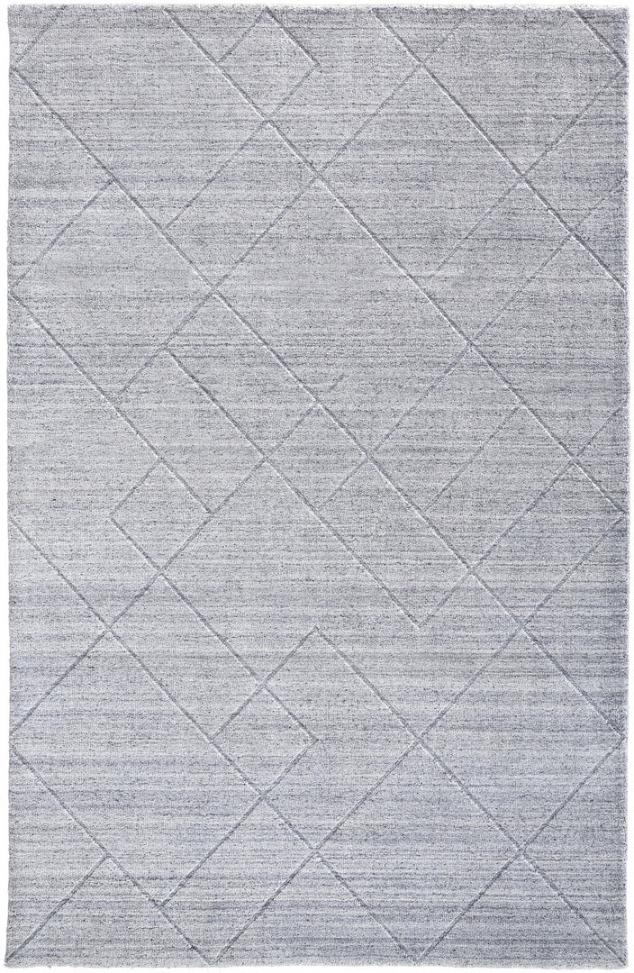 4' X 6' Gray and Ivory Striped Hand Woven Area Rug