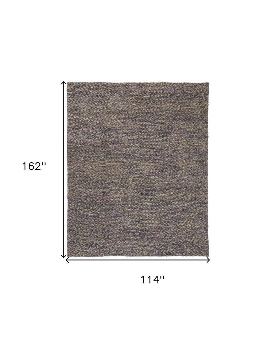 10' X 13' Gray Taupe And Black Wool Hand Woven Stain Resistant Area Rug