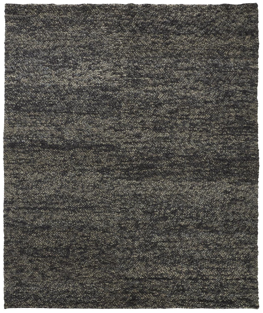 10' X 13' Gray Taupe And Black Wool Hand Woven Stain Resistant Area Rug