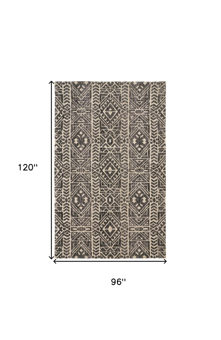 10' X 13' Brown Taupe And Ivory Striped Stain Resistant Area Rug