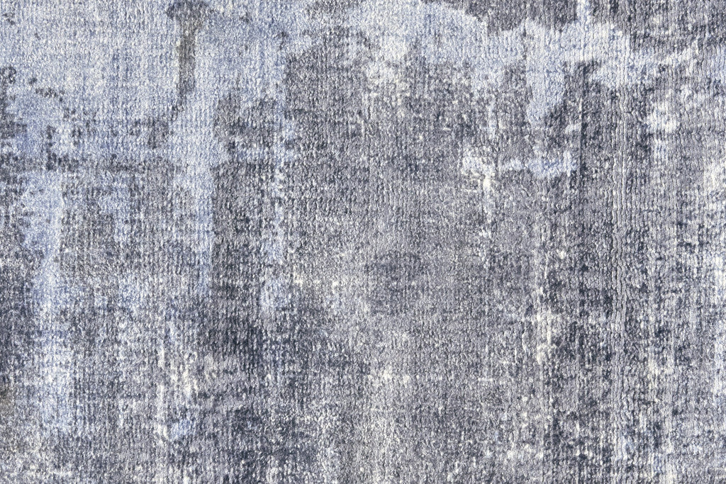 2' X 3' Blue Gray And Ivory Abstract Hand Woven Area Rug