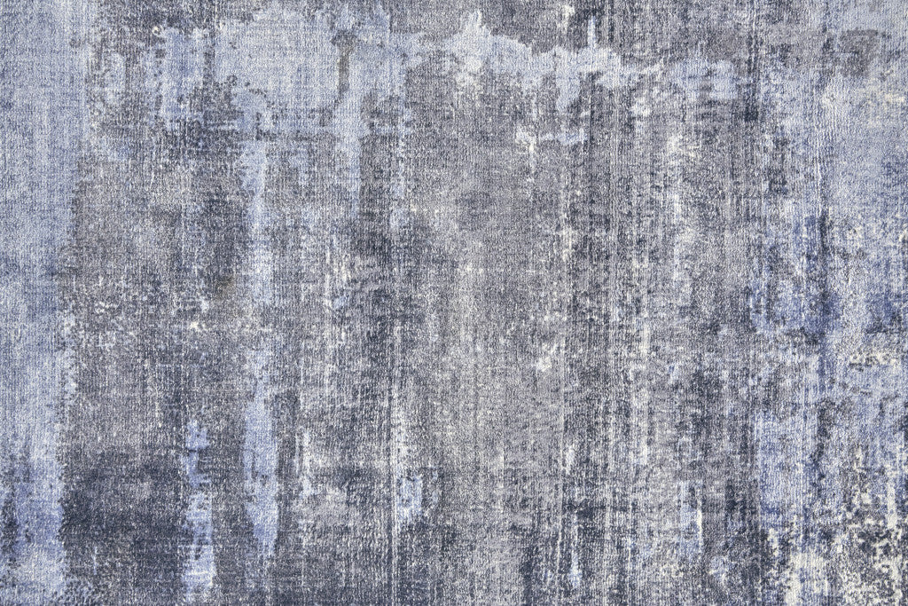 2' X 3' Blue Gray And Ivory Abstract Hand Woven Area Rug