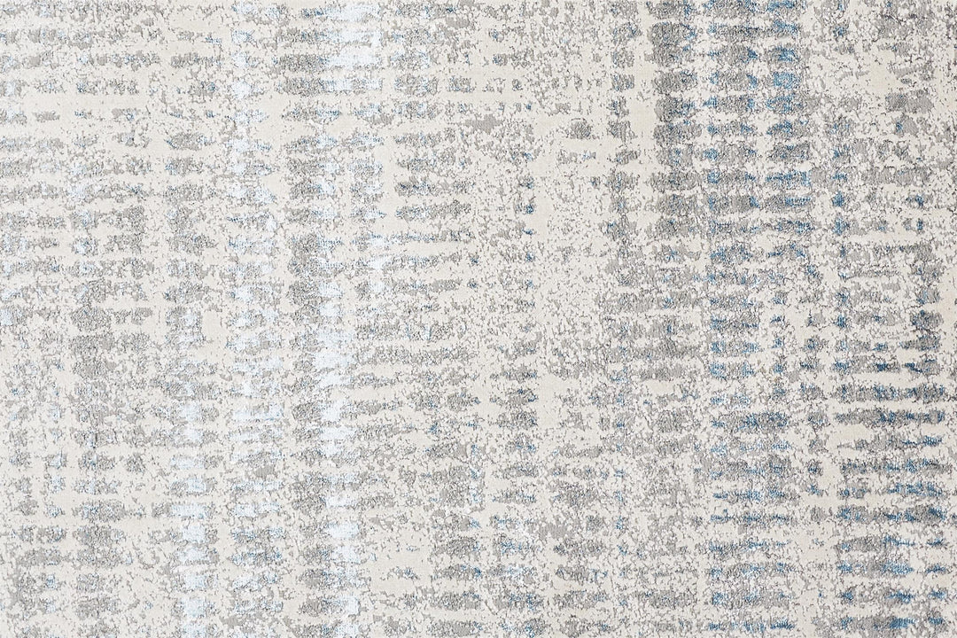 2' X 3' Blue Gray And Ivory Abstract Stain Resistant Area Rug