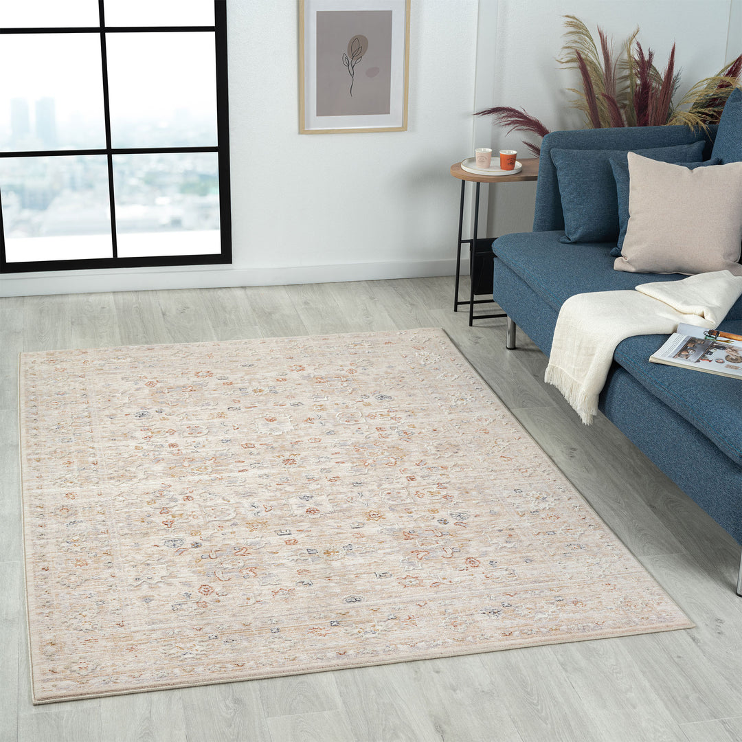 2' X 3' Beige Oriental Area Rug