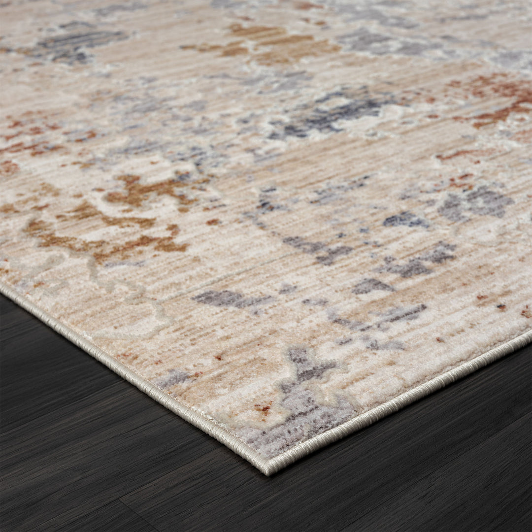 2' X 3' Beige Abstract Area Rug