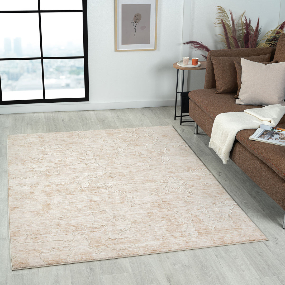 2' X 3' Beige Abstract Area Rug