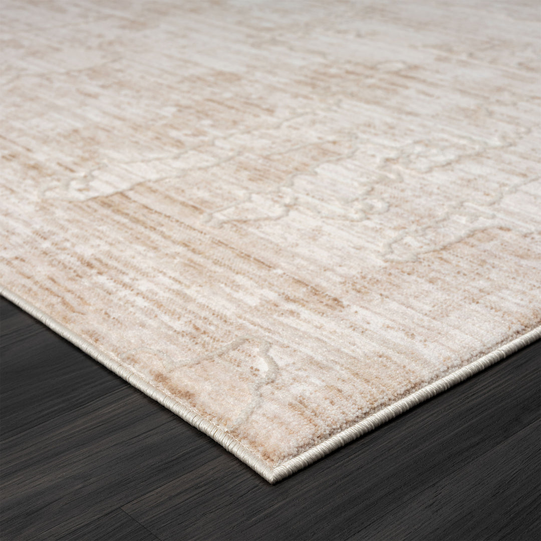 2' X 3' Beige Abstract Area Rug