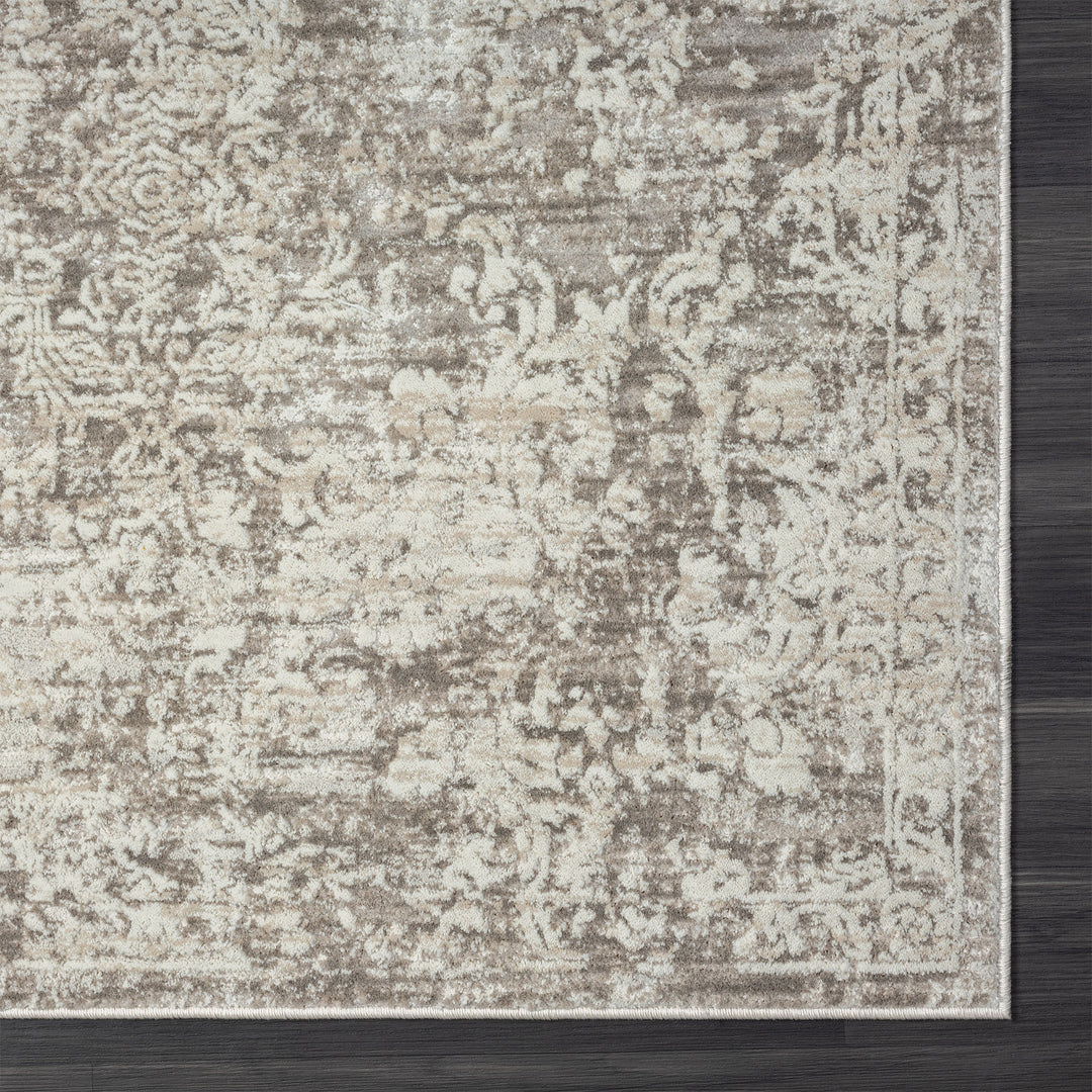 2' X 10' Gray Abstract Distressed Runner Rug