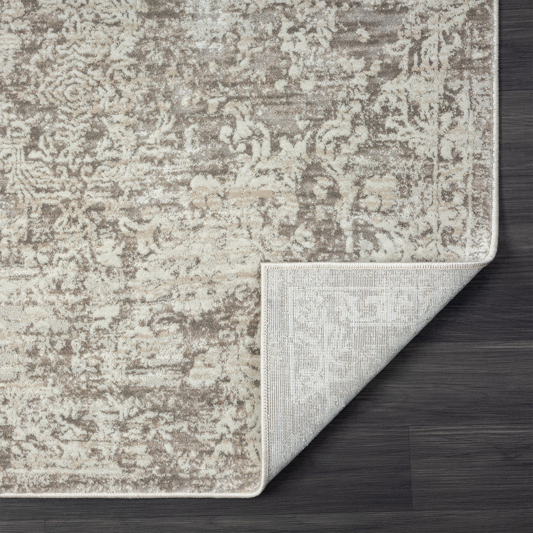 2' X 10' Gray Abstract Distressed Runner Rug