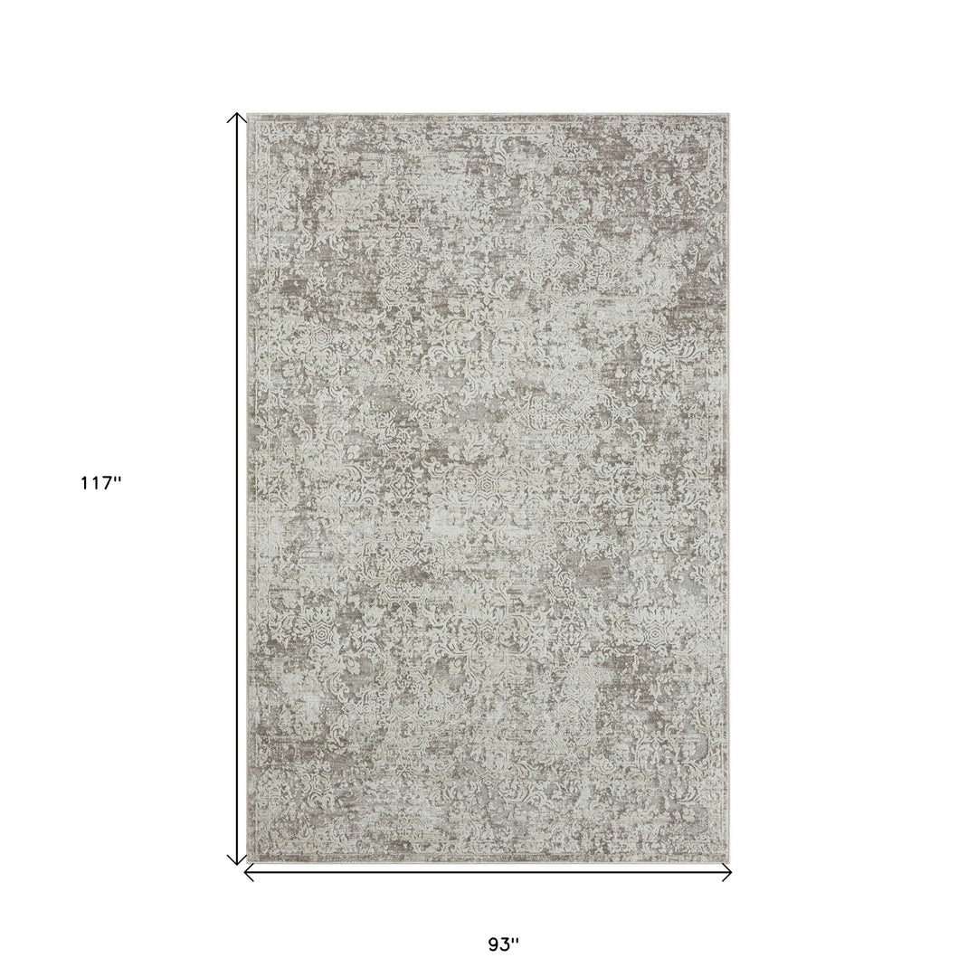 2' X 10' Gray Abstract Distressed Runner Rug