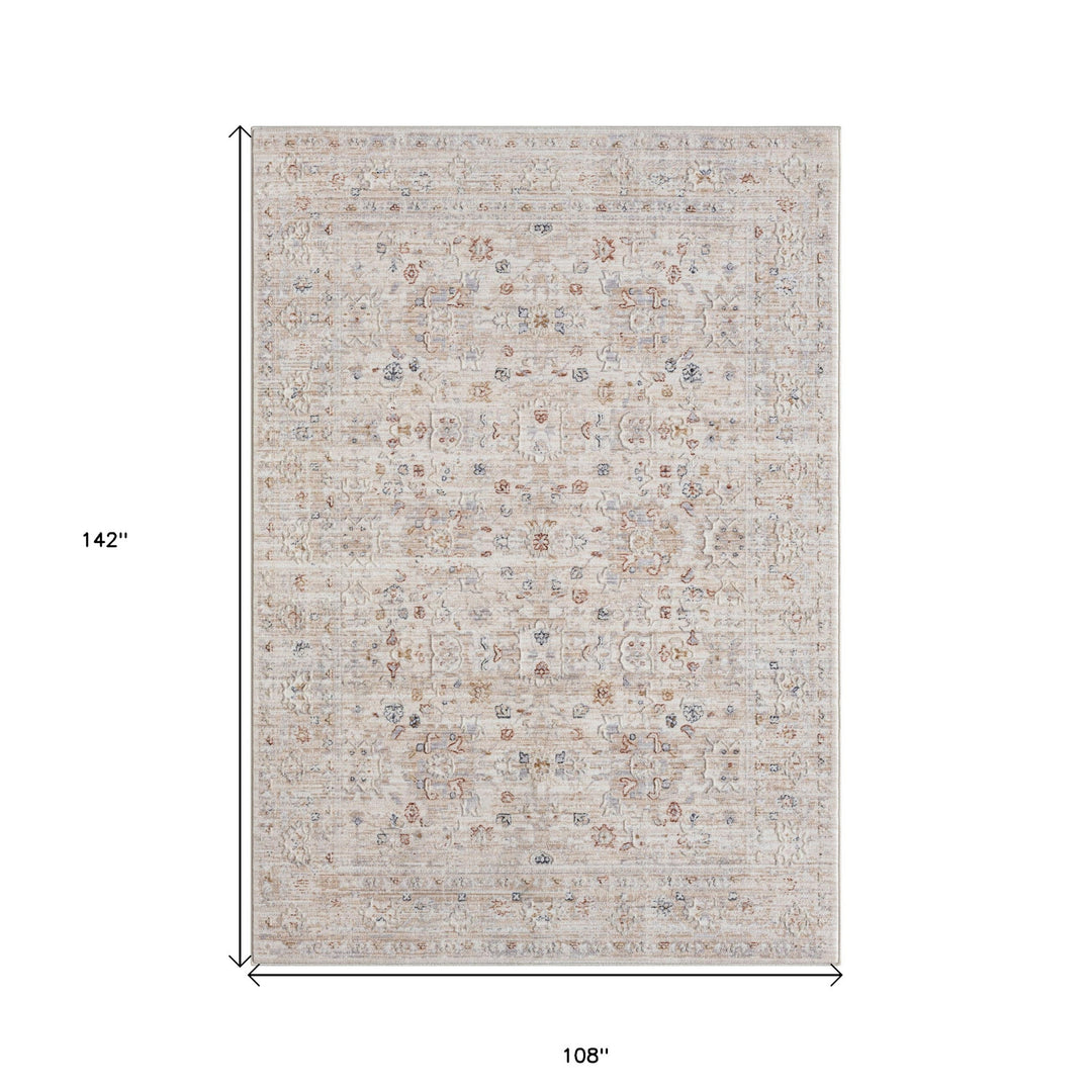 2' X 3' Beige Oriental Area Rug